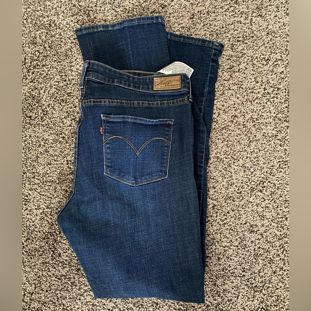 Levis Jeans 16 Slight Curve Mid Rise Straight Leg Stretch Blue Denim 16M 33